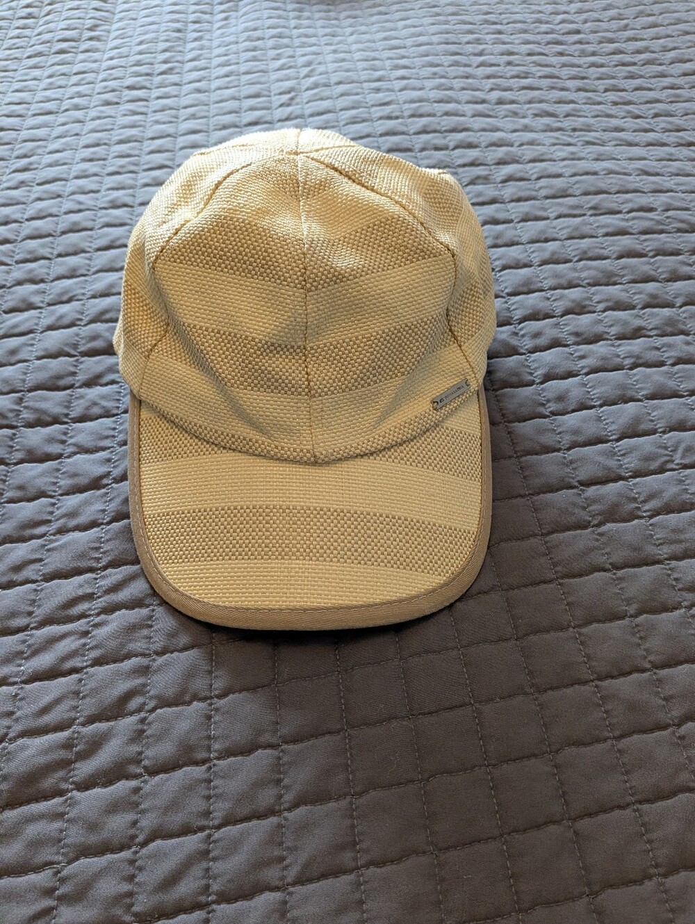 BCBGMaxAzria Light Beige Mesh Striped Cap
